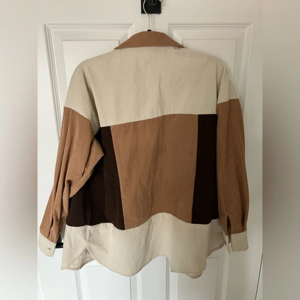 Color Block Fall Button Up Shirt - Picture 7 of 7